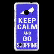 Coque Nokia Lumia 530 Keep Calm Go Shopping Bleu