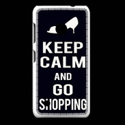 Coque Nokia Lumia 530 Keep Calm Go Shopping Noir