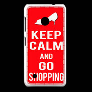 Coque Nokia Lumia 530 Keep Calm Go Shopping Rouge