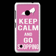 Coque Nokia Lumia 530 Keep Calm Go Shopping Rose