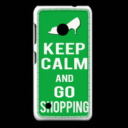 Coque Nokia Lumia 530 Keep Calm Go Shopping Vert