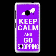 Coque Nokia Lumia 530 Keep Calm Go Shopping Violet