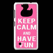 Coque Nokia Lumia 530 Keep Calm Have fun Rose
