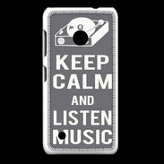 Coque Nokia Lumia 530 Keep Calm Listen music Gris