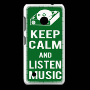 Coque Nokia Lumia 530 Keep Calm Listen music Vert