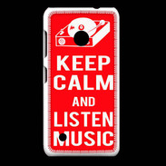 Coque Nokia Lumia 530 Keep Calm Listen music Rouge