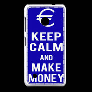 Coque Nokia Lumia 530 Keep Calm Make money Bleu