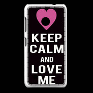Coque Nokia Lumia 530 Keep Calm Love Noir