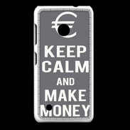 Coque Nokia Lumia 530 Keep Calm Make money Gris