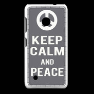 Coque Nokia Lumia 530 Keep Calm Peace Gris