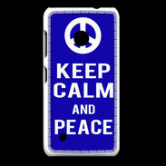 Coque Nokia Lumia 530 Keep Calm Peace Bleu
