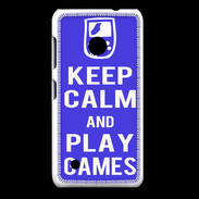 Coque Nokia Lumia 530 Keep Calm Play games Bleu