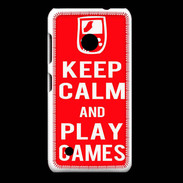 Coque Nokia Lumia 530 Keep Calm Play games Rouge