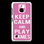 Coque Nokia Lumia 530 Keep Calm Play games Rose