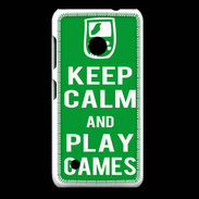 Coque Nokia Lumia 530 Keep Calm Play games Vert