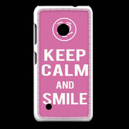 Coque Nokia Lumia 530 Keep Calm Smile Rose