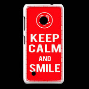 Coque Nokia Lumia 530 Keep Calm Smile Rouge