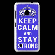 Coque Nokia Lumia 530 Keep Calm Stay strong Bleu