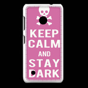 Coque Nokia Lumia 530 Keep Calm Stay dark Rose