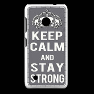 Coque Nokia Lumia 530 Keep Calm Stay strong Gris
