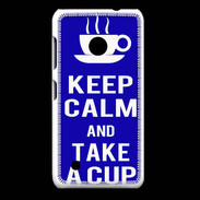 Coque Nokia Lumia 530 Keep Calm Take a cup Bleu