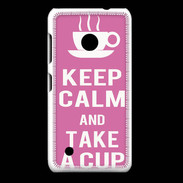 Coque Nokia Lumia 530 Keep Calm Take a cup Rose