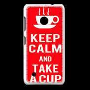 Coque Nokia Lumia 530 Keep Calm Take a cup Rouge