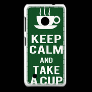 Coque Nokia Lumia 530 Keep Calm Take a cup Vert