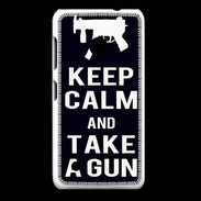 Coque Nokia Lumia 530 Keep Calm Take a gun Noir