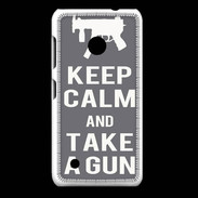 Coque Nokia Lumia 530 Keep Calm Take a gun Gris