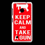 Coque Nokia Lumia 530 Keep Calm Take a gun Rouge
