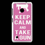 Coque Nokia Lumia 530 Keep Calm Take a gun Rose