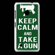 Coque Nokia Lumia 530 Keep Calm Take a gun Vert