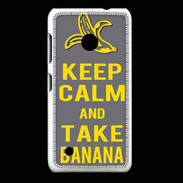 Coque Nokia Lumia 530 Keep Calm Take Banana Gris
