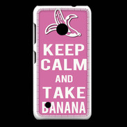 Coque Nokia Lumia 530 Keep Calm Take Banana Rose