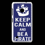 Coque Nokia Lumia 530 Keep Calm Be a Pirate Bleu
