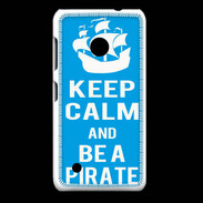 Coque Nokia Lumia 530 Keep Calm Be a Pirate Cyan
