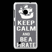 Coque Nokia Lumia 530 Keep Calm Be a Pirate Gris