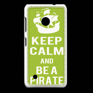 Coque Nokia Lumia 530 Keep Calm Be a Pirate Vert pomme