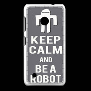 Coque Nokia Lumia 530 Keep Calm Be a Robot Gris