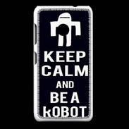 Coque Nokia Lumia 530 Keep Calm Be a Robot Noir