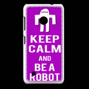 Coque Nokia Lumia 530 Keep Calm Be a Robot Violet