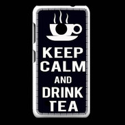 Coque Nokia Lumia 530 Keep Calm Drink Tea Noir