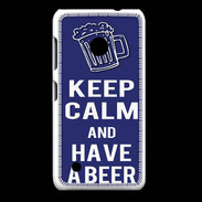 Coque Nokia Lumia 530 Keep Calm Have a beer Bleu