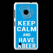 Coque Nokia Lumia 530 Keep Calm Have a beer Cyan