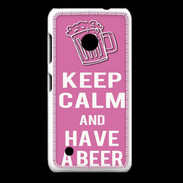 Coque Nokia Lumia 530 Keep Calm Have a beer Rose