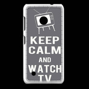Coque Nokia Lumia 530 Keep Calm Watch TV Gris