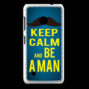 Coque Nokia Lumia 530 Keep Calm Be a Man Bleu