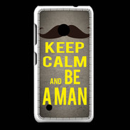 Coque Nokia Lumia 530 Keep Calm Be a Man Gris