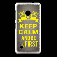 Coque Nokia Lumia 530 Keep Calm and Be the First Gris